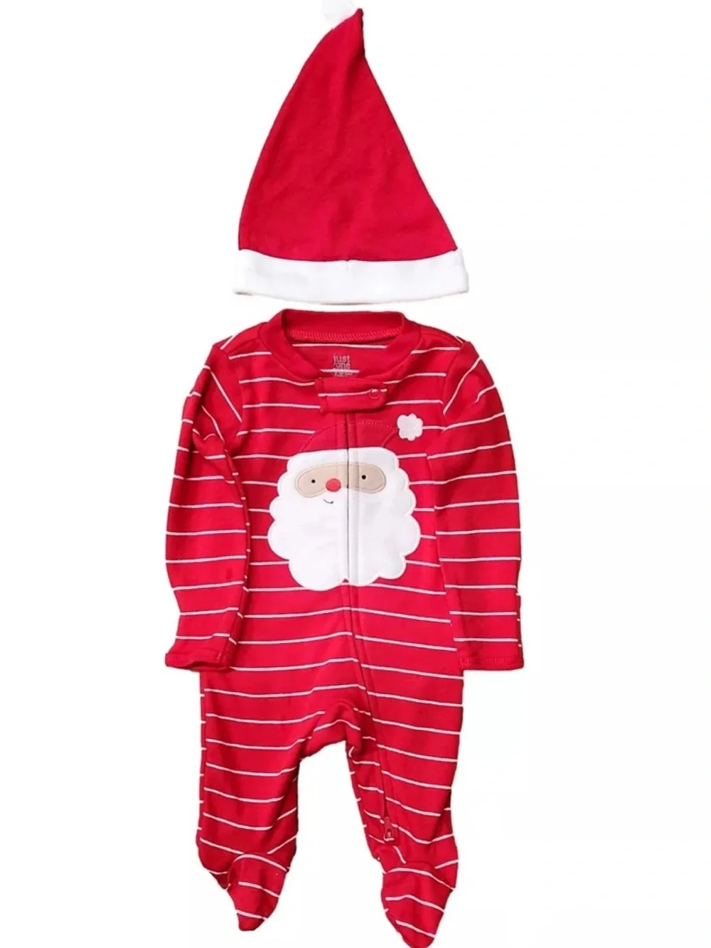 Carter's Baby Christmas Santa Striped Footie Pajamas & Hat Set 6 months